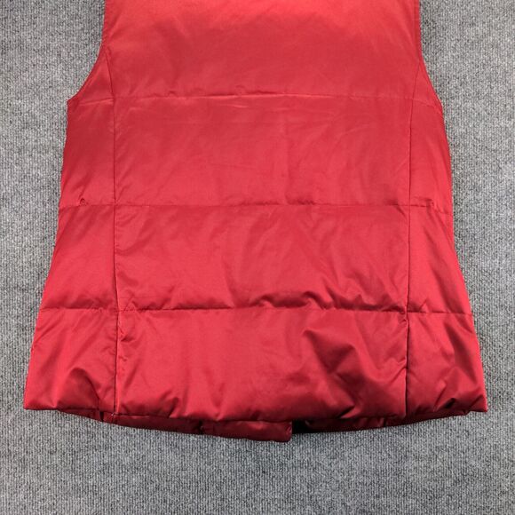 J Jill Down Puffer Vest Womens Size M Red Sleeveless Snap Button - Picture 10 of 13